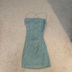 Elegant Blue Sequin Dress